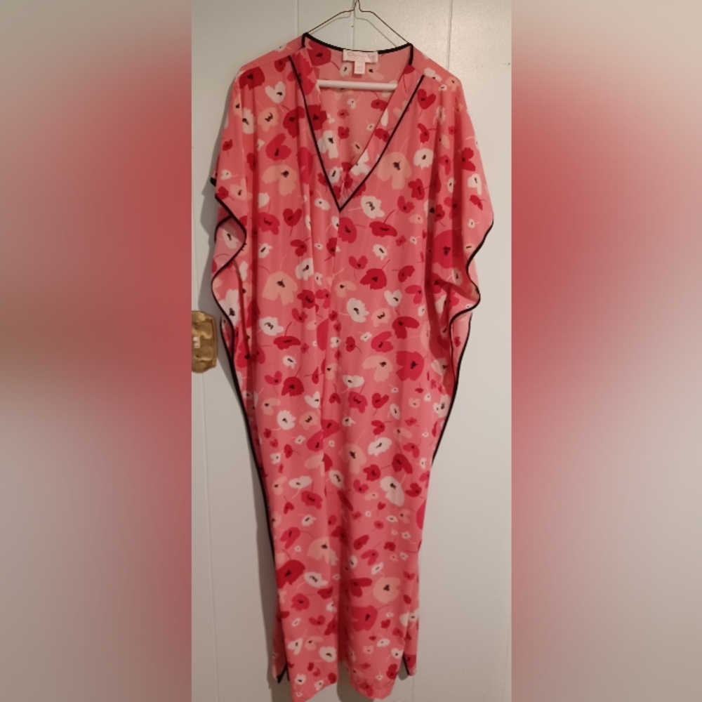 Oscar de La Renta Pink Label Pink Multicolored Floral Caftan Size L/XL